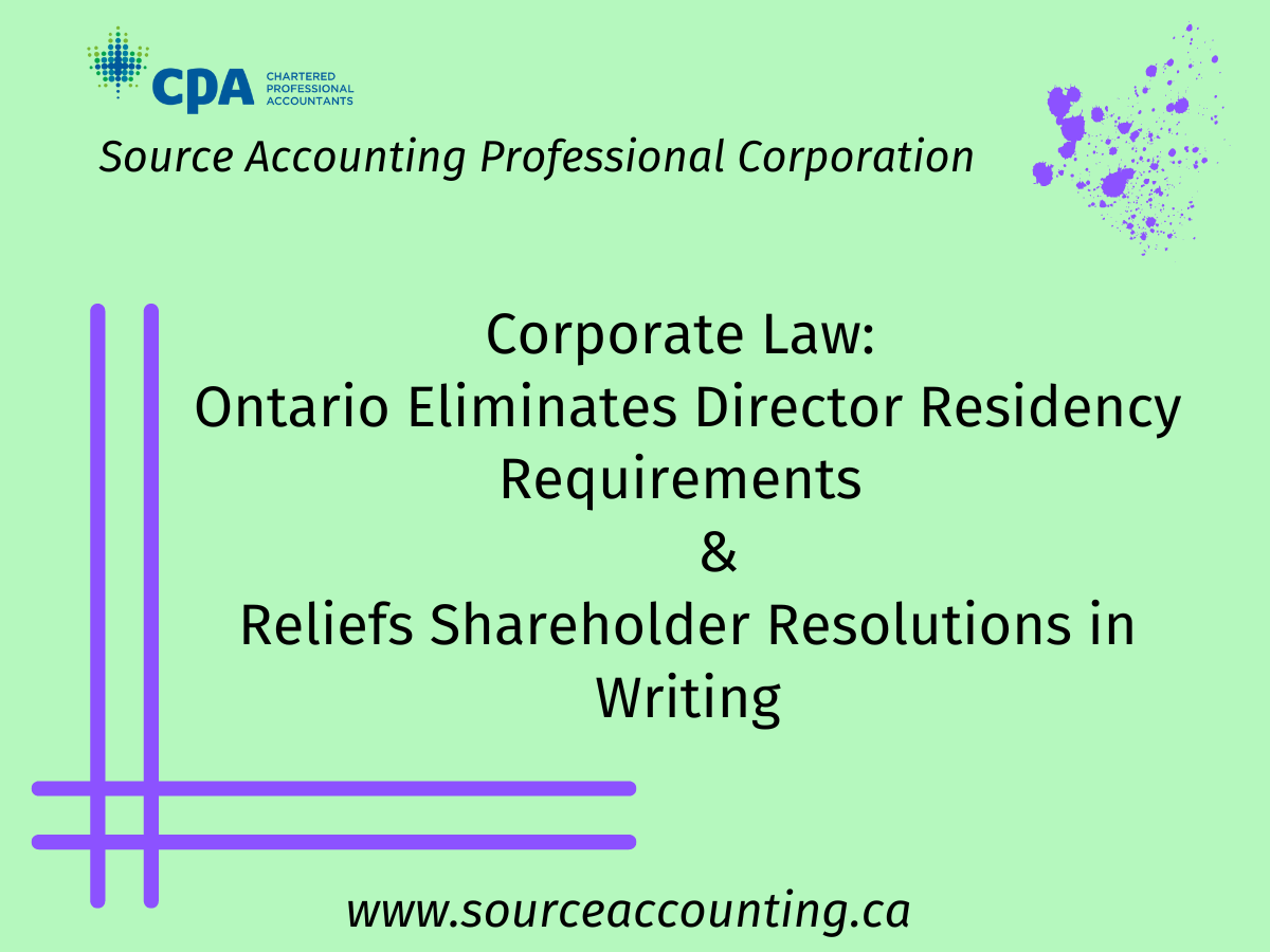 Ontario Corporate Law Update Director Residency Requirements Removed   Ontario Eliminates Director Residency Requirements And Reliefs Shareholder 