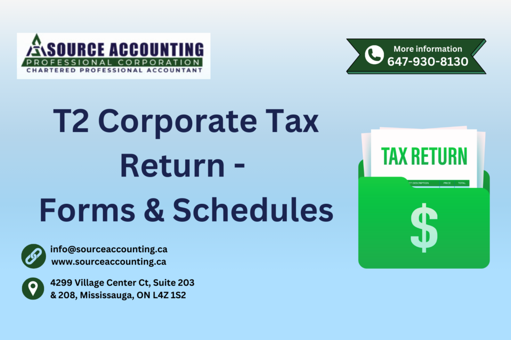 Here is a list of key forms and schedules that Canadian corporations commonly use when filing their T2 corporate tax return.